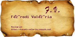 Füredi Valéria névjegykártya